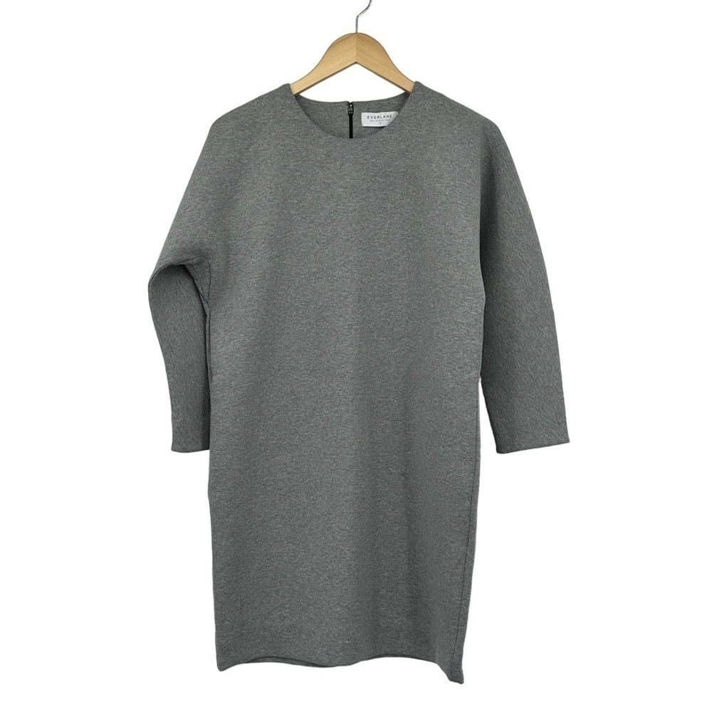 NEW Everlane Thick Scuba Knit Relaxed Fit Tunic Dress in Heather Gray Size Small